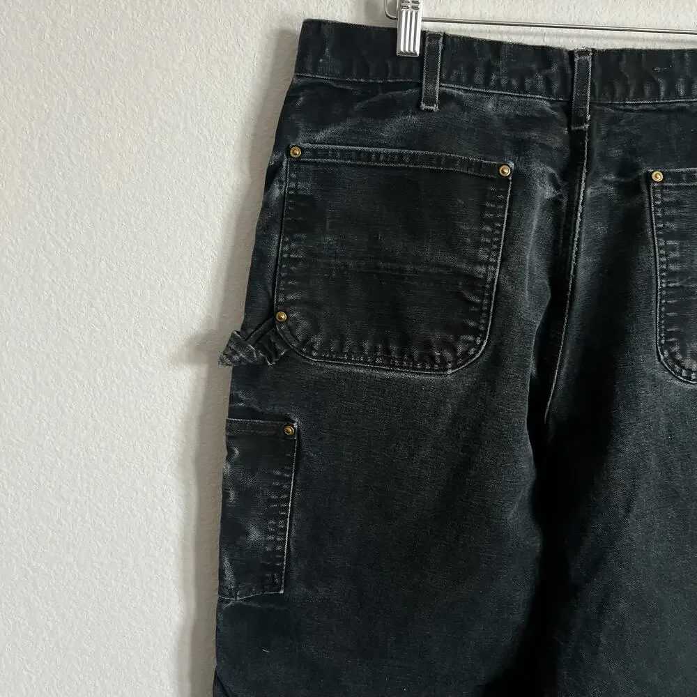 Carhartt faded black double knee work wear carpenter pants - Picture 8 of 13